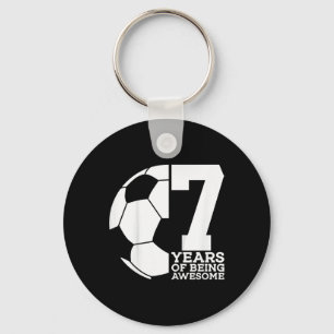 7 Years Of Being Awesome Soccer 7th Birthday _1 Key Ring