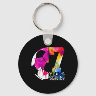 7 Years Of Being Awesome Soccer 7th Birthday  Key Ring