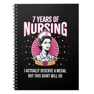 7 Years of Nursing Deserving a Medal Nurse Anniver Notebook