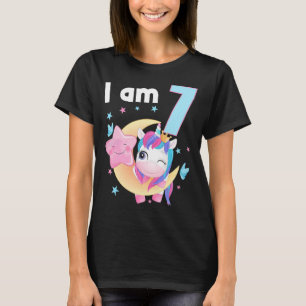 7 Years Old 7 Birthday Outfit Boy Girl Unicorn 2 T-Shirt