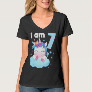 7 Years Old 7 Birthday Outfit Boy Girl Unicorn 4 T-Shirt