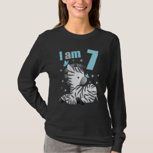 7 Years Old 7 Birthday Outfit Boy Girl Zebra 1 T-Shirt