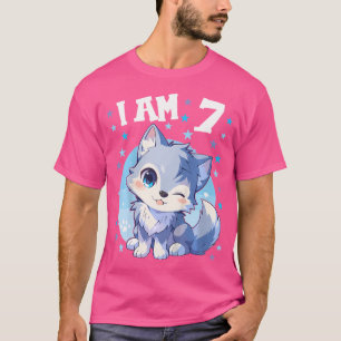 7 Years Old 7 Birthday Wolves Boy Girl Wolf T-Shirt