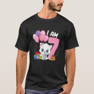 7 Years Old 7th Birthday Kitty Girl Loves Cute Me T-Shirt