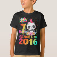 7 Years Old 7th Birthday Panda Unicorn Girl Party