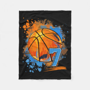 7 Years Old 7th Birthday Sketll Fleece Blanket