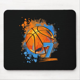 7 Years Old 7th Birthday Sketll Mouse Pad