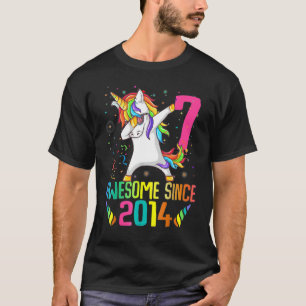7 Years Old 7th Birthday Unicorn Dabbing Girl Part T-Shirt
