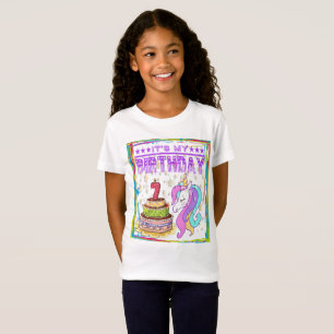 7 Years Old 7th Birthday Unicorn Dabbing Girl T-Shirt