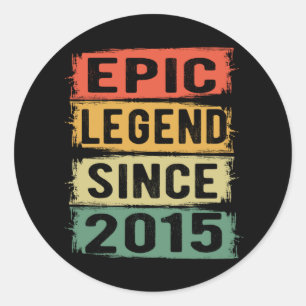 7 Years Old Bday 2015 Epic Legend 7th Birthday Classic Round Sticker