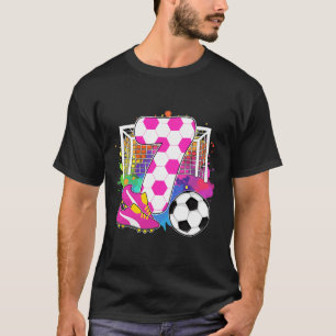 7 Years Old Birthday Girl 7th Birthday Soccer Them T-Shirt
