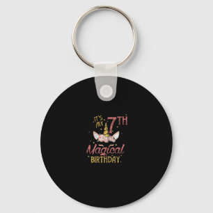 7 Years Old Birthday Girl Gift Unicorn 7th Birthda Key Ring