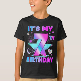 7 Years Old Birthday K-p Kids 7th Birthday Girls  T-Shirt