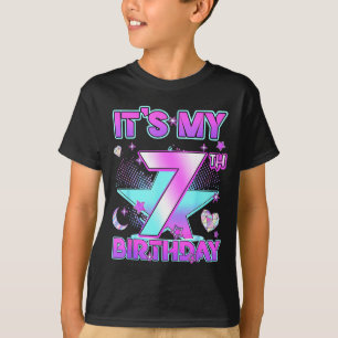 7 Years Old Birthday Kp Kids 7th Birthday Girls K- T-Shirt