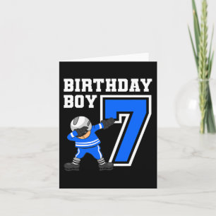 7 Years Old Boy Ice Hockey Player 7th Birthday Kid Card