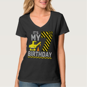 7 Years Old Boy It's My 7th Birthday Construction  T-Shirt