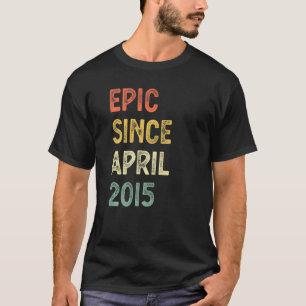 7 Years Old Epic Since April 2015 7th Birthday Boy T-Shirt