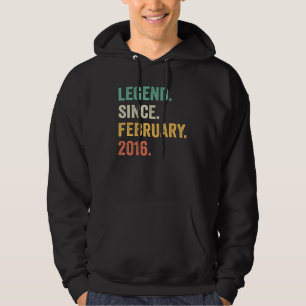 7 Years Old Gift 7th Birthday Boy Legend Since Feb Hoodie
