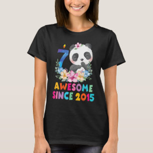 7 Years Old Girl Birthday Unicorn Panda B Day Pan T-Shirt