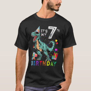 7 Years Old It's My 7th Birthday Dinosaur Rex 2 T-Shirt