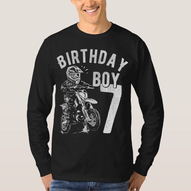 7 years old kid - Birthday boy - Dirt bike - Motor T-Shirt (Front)