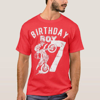 7 years old kid Birthday boy Dirt bike Motorcycle T-Shirt