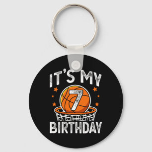 7 Years Old Kids Basketball Sport 7th Birthday Boy Key Ring