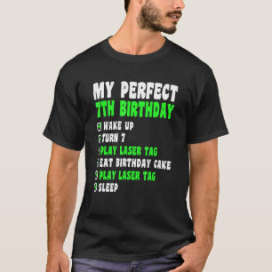 7 Years Old My Perfect 7th Birthday Laser Tag 7th  T-Shirt