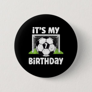 7 Years Old Soccer 7th Birthday Player Kids B-day  6 Cm Round Badge