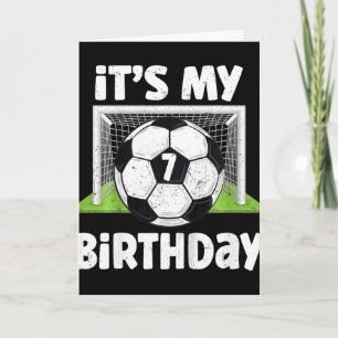 7 Years Old Soccer 7th Birthday Player Kids B-day  Card