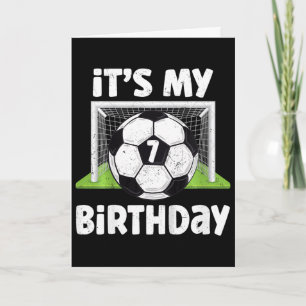 7 Years Old Soccer 7th Birthday Player Kids B-day  Card