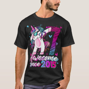 7 Years Old Unicorn Dabbing 7th Birthday Girl Unic T-Shirt