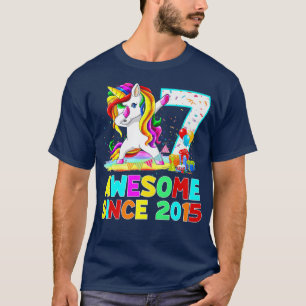 7 Years Old Unicorn Dabbing 7th Birthday Girl Unic T-Shirt