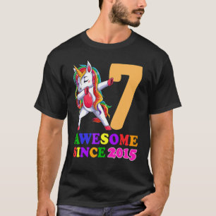 7 Years Old Unicorn Dabbing 7th Birthday Girl Unic T-Shirt
