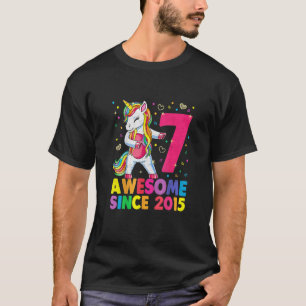 7 Years Old Unicorn Flossing 7th Birthday Girl Uni T-Shirt
