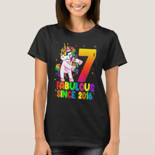 7 Years Old Unicorn Flossing 7th Birthday Girl Uni T-Shirt
