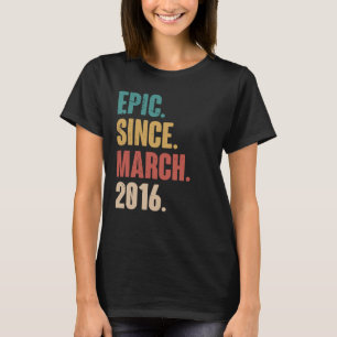7 Years Old Vintage 2016 Birthday 7th Decoration M T-Shirt