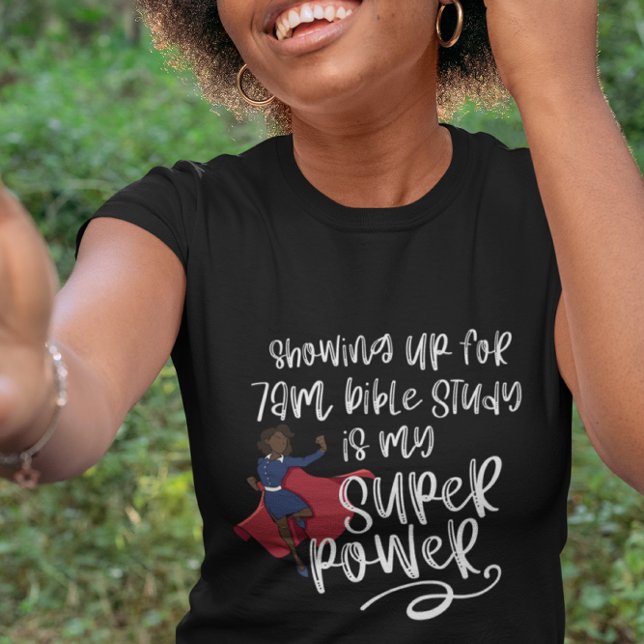7am SISTER SUPER POWER (Dark Skin) Black Short   T-Shirt (Creator Uploaded)