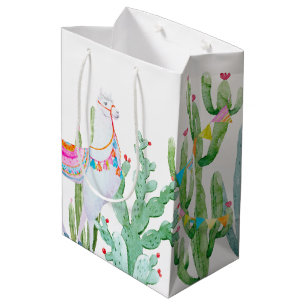 7lx4.5wx10h Medium Gift Bag Boho Llama Bohemian Ca