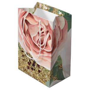 7lx4.5wx10h Medium Gift Bag Geometric Garden Rose