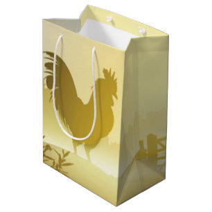 7lx4.5wx10h Medium Gift Bag Sunny Morning Farm Cou