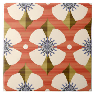 7os buttercup flower brown tile