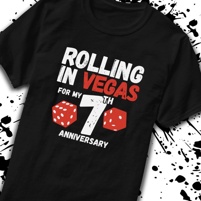 7th Anniversary Married 7 Years Vegas Anniversary T-Shirt (Creator Uploaded)