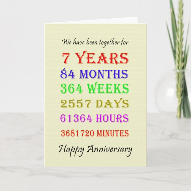 7th Anniversary Milestones Card (Front)