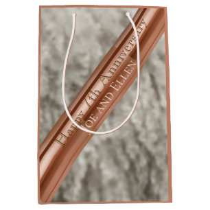 7th Anniversary Wo and Copper  Medium Gift Bag