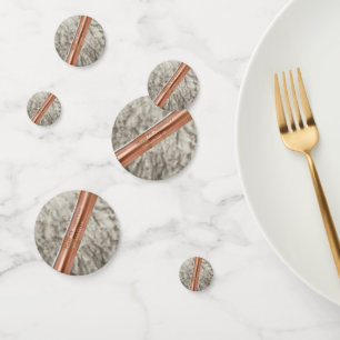 7th Anniversary, Wool and Copper Heart Confetti