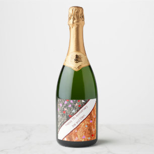 7th Anniversary, Wool and Copper Sparkling Wine Label