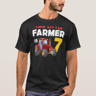 7th Bday 7 Year Old Farm Tractor Birthday Party Fa T-Shirt