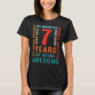 7th Birthday 7 Year Old 7 Years Of Being Awesome T-Shirt