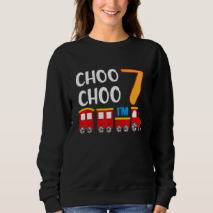 7th Birthday 7 Year Old Boy Train Wagon Railroad Sweatshirt